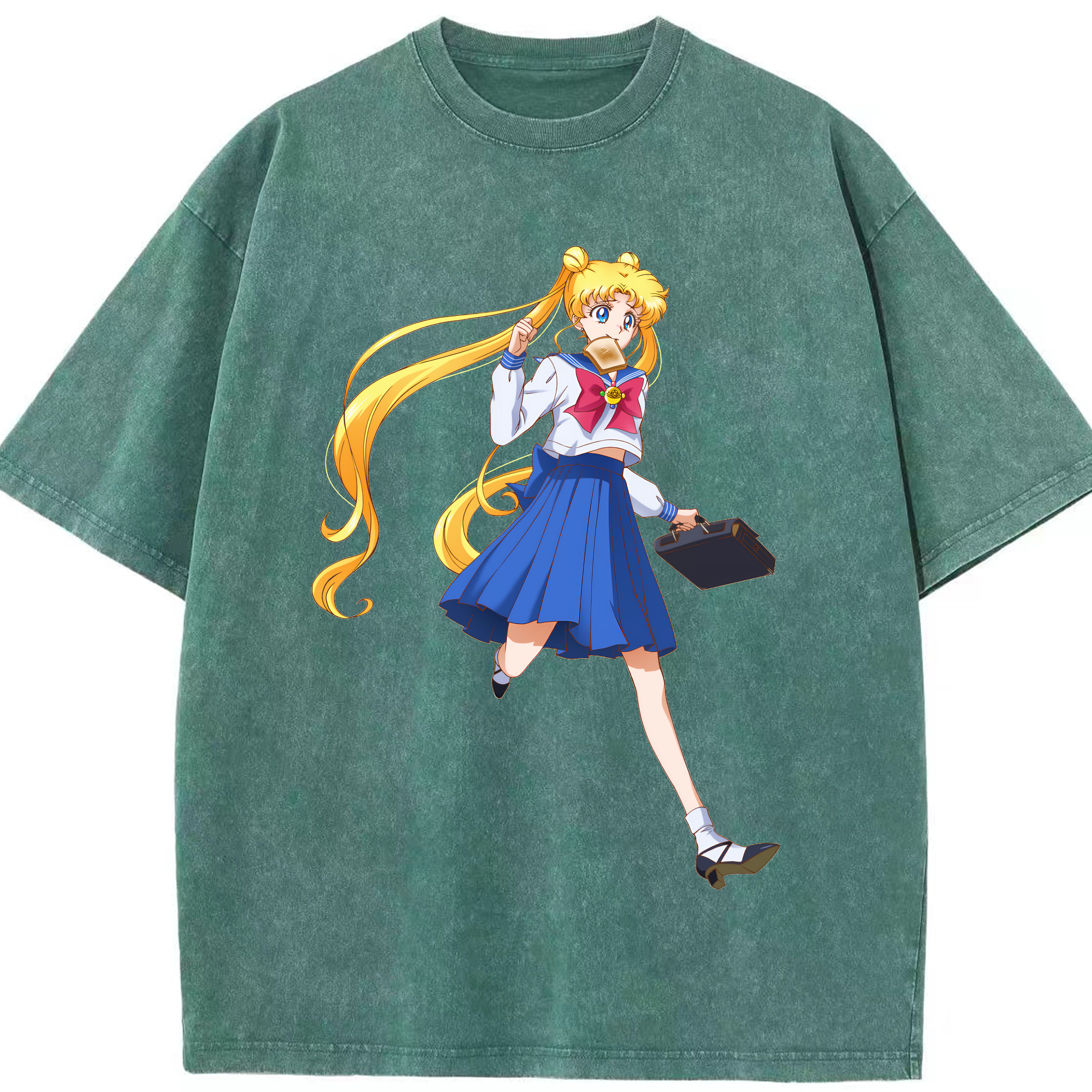 （画像用） 美少女戦士セーラームーン 愛野 美奈子 あいの みなこ Sailor Moon Aino Minako 綿100% ヴィンテージ風 半袖Tシャツ（フロントプリント）